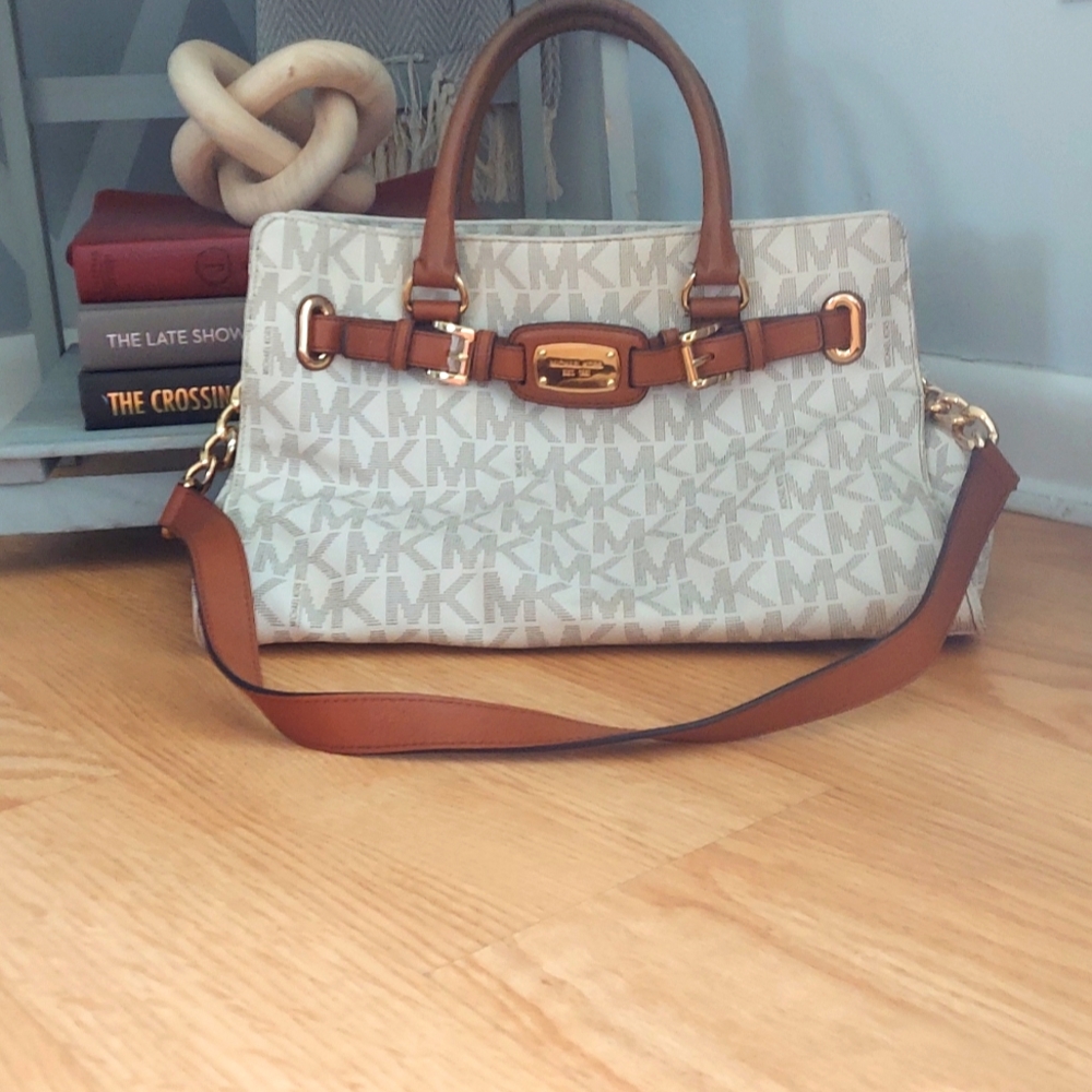 Michael Kors Brown and Cream Satchel Bag